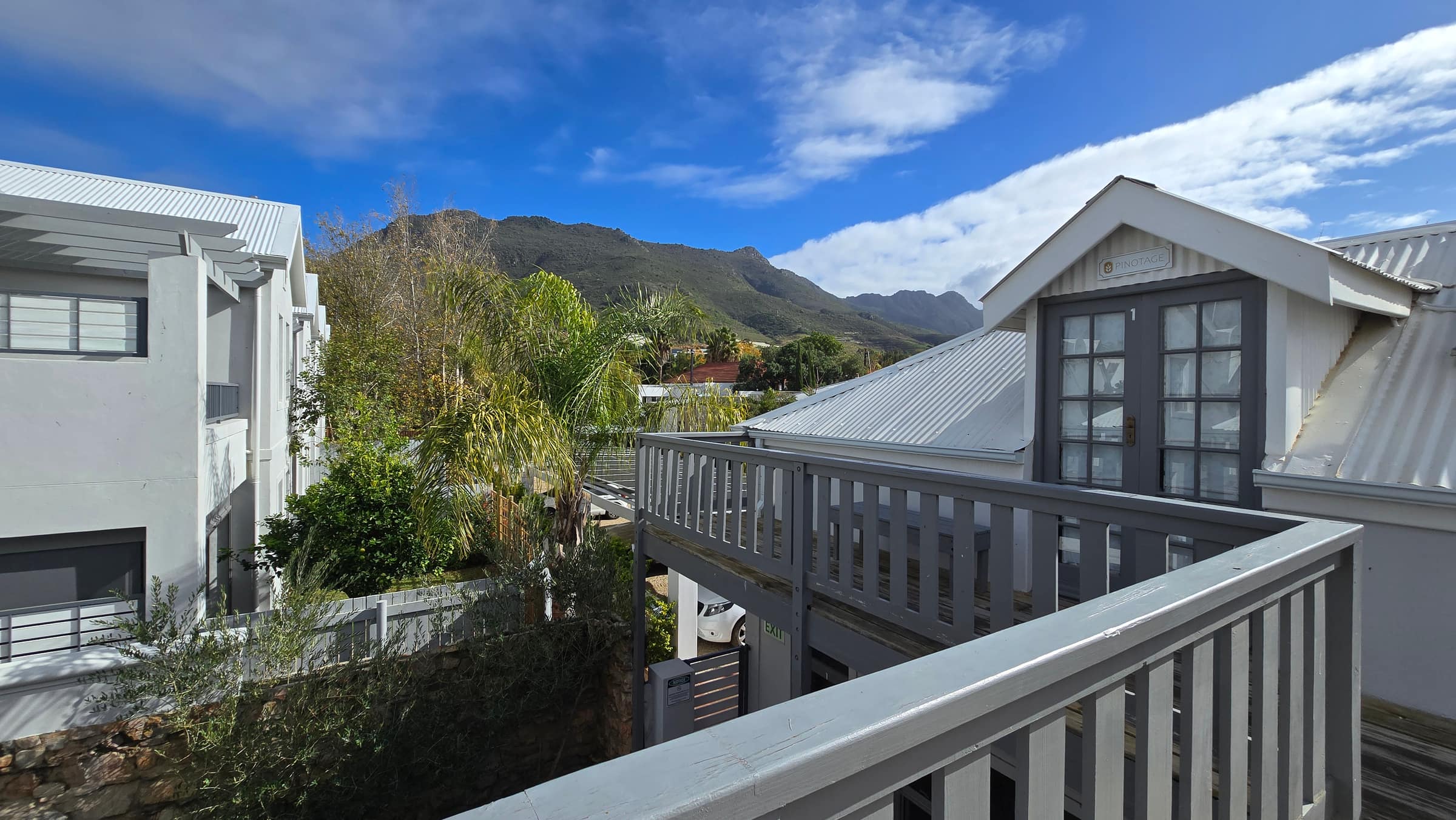 Kasteelberg mountain seen from a guesthouse balcony in Riebeek Kasteel